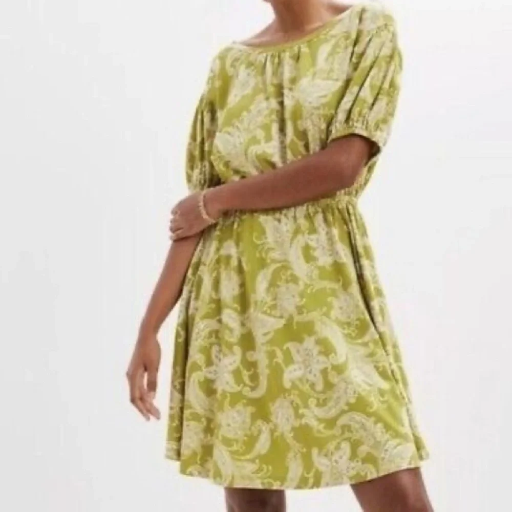 Anthropologie Daily Practice size small green paisley dress